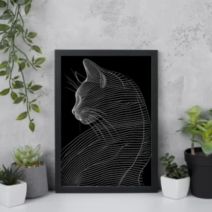Cat Line Art – Minimalist Modern Wall Art