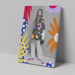 Bold Fashion Canvas – Modern Pop Art with Floral Accents