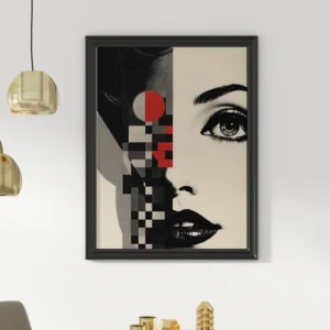 Framed Print – Pixel Muse Abstract Portrait
