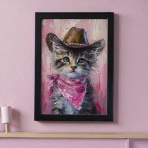 Cat Oil Painting Wall Art – Elegant Pet & Animal Print