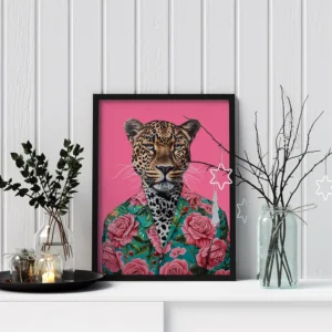 Tiger with Floral Jacket Wall Art – Bold Modern Animal