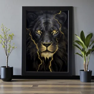 Black and Gold Tiger Wall Art – Luxury Animal Print