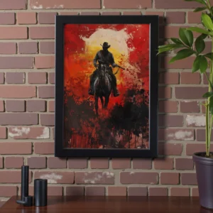Cowboy Art Wall Decor – Rustic Western Style Painting