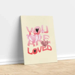 You Are Loved – 3D Heart Canvas Wall Art