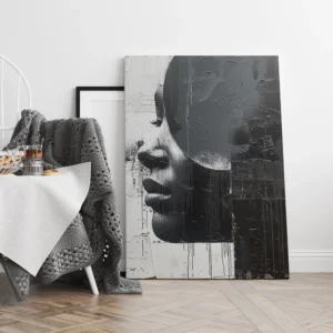 Canvas Wall Art – Monochrome Muse Black & White Abstract