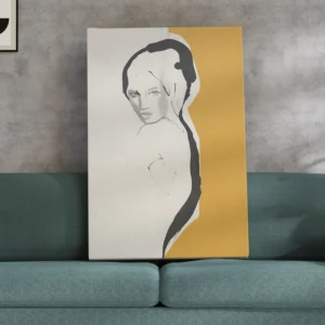 Canvas Wall Art – Minimal Muse Line Drawing Portrait