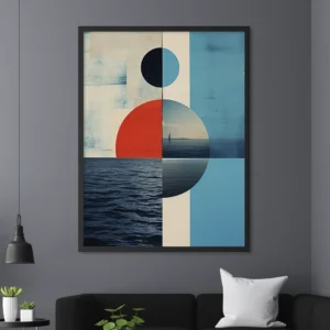 Abstract Ocean Geometry Wall Art – Modern Framed Print