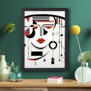 Framed Print – Geometric Muse Modern Abstract Portrait