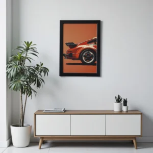 Framed Print – Crimson Turbo Classic Car Art